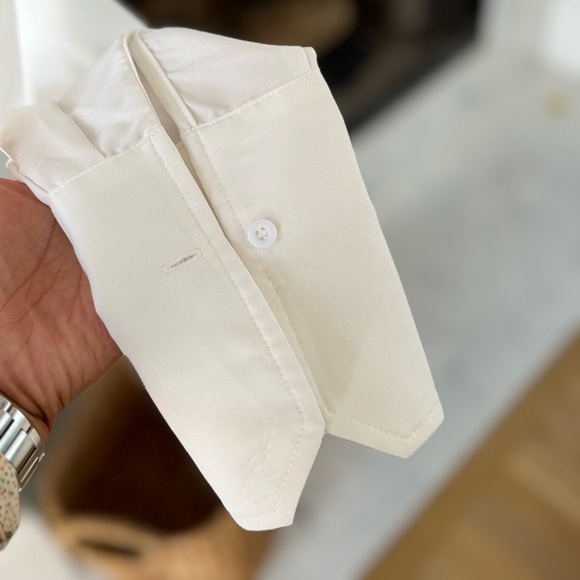 Commense white oversize button down collared shirt with front breast pocket. - Picture 3 of 6